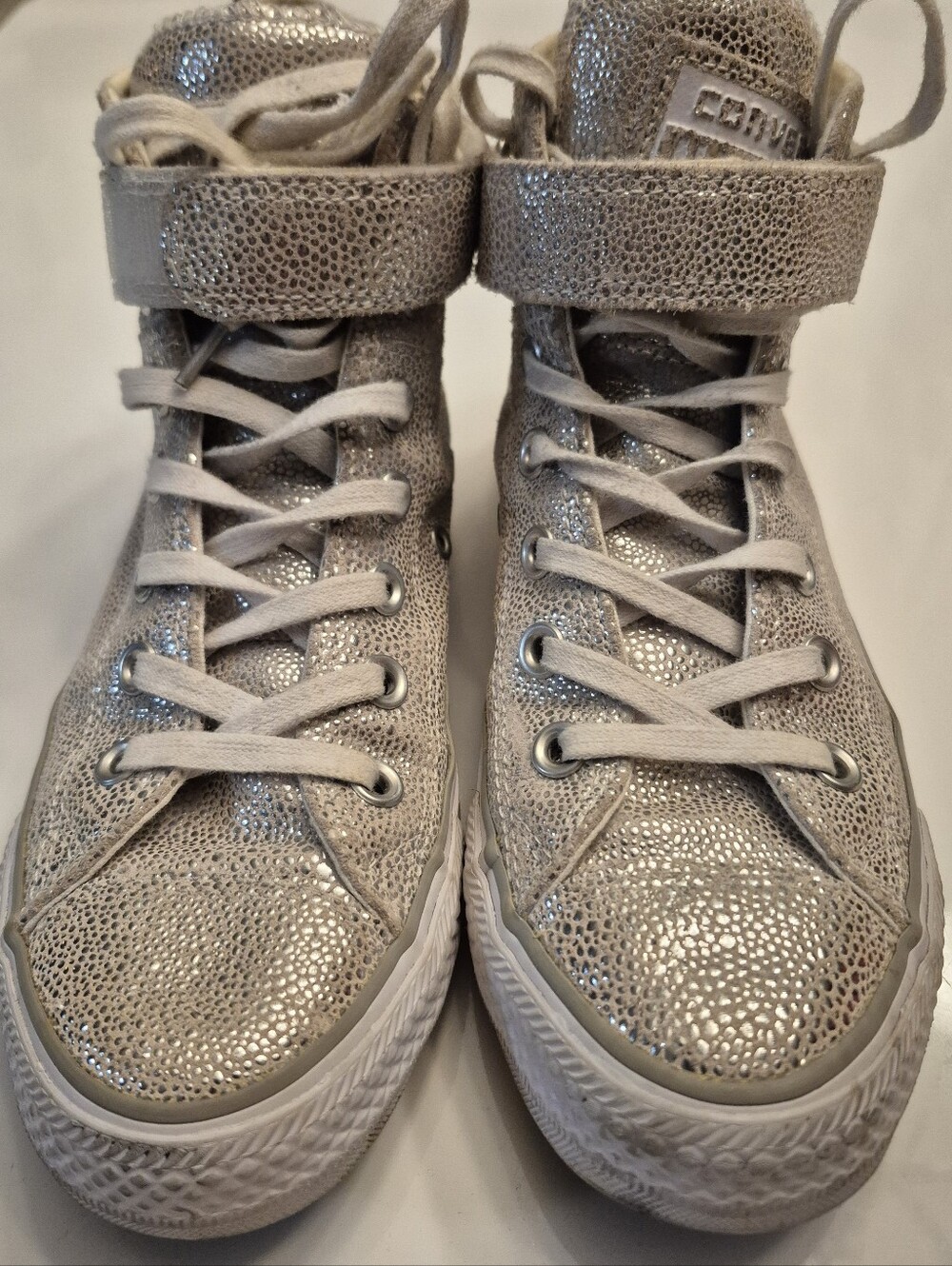 Silver Pebbled Converse